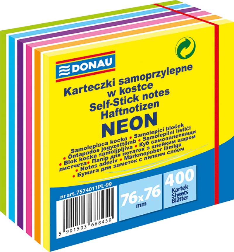 

Kostka Samoprzylepna Donau, 76X76MM, 1X400 Kartek