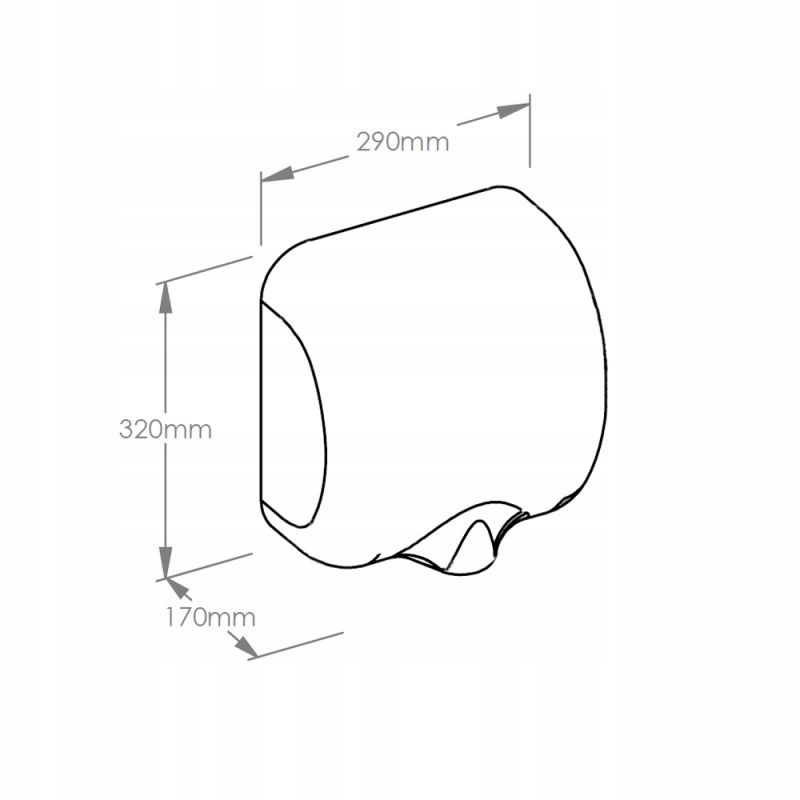 ELEKTRYCZNA SUSZARKA DO RĄK MERIDA EIP102 Materiał obudowy metal