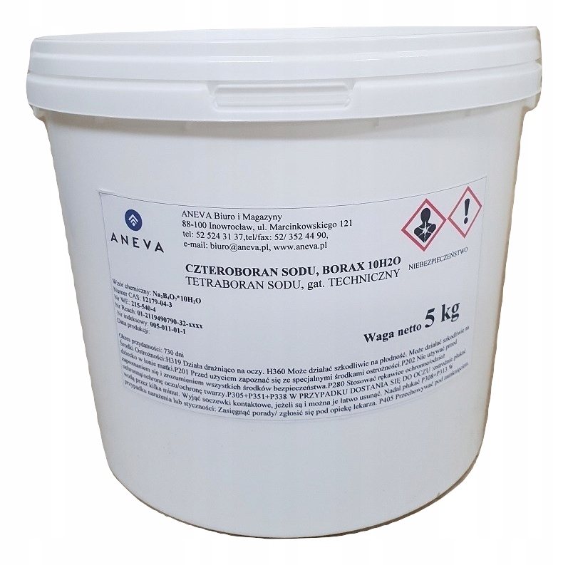 

Borax 10H2O Boraks wiadro 5kg 99,9%