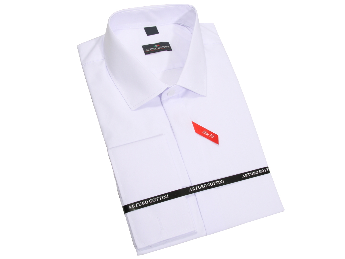 

Koszula Biała Gładka Na Spinki 41 188-194 Slim