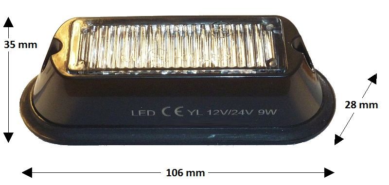 LAMPA STROBOSKOP LED OSTRZEGAWCZA BŁYSKOWA 12 24 V Producent części Inny