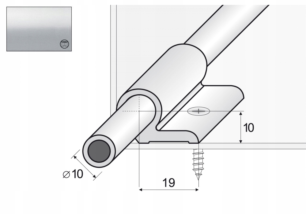 

A06 Pręt chodnikowy 120cm + uchwyty Srebro