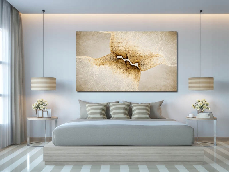 Obraz XXL TWARZE 6 - na płótnie brąz beż Marka AleObrazy