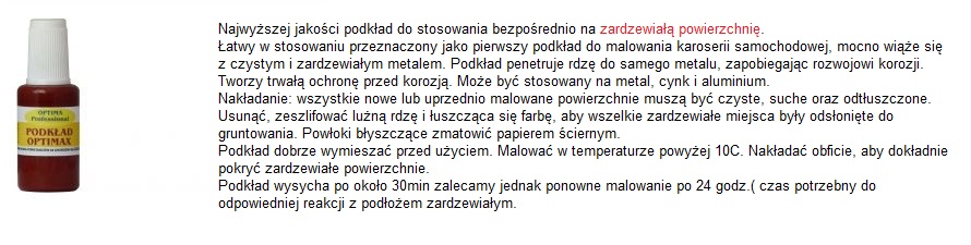 LAKIER ZAPRAWKA NA RDZĘ 25ML+PATYCZEK MEGA ZESTAW Marka Inny