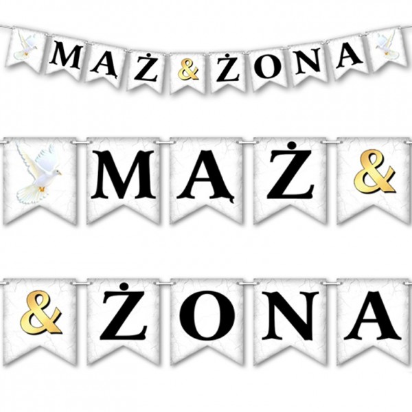 

Baner weselny Mąż & Żona dekoracje ślubne ślub