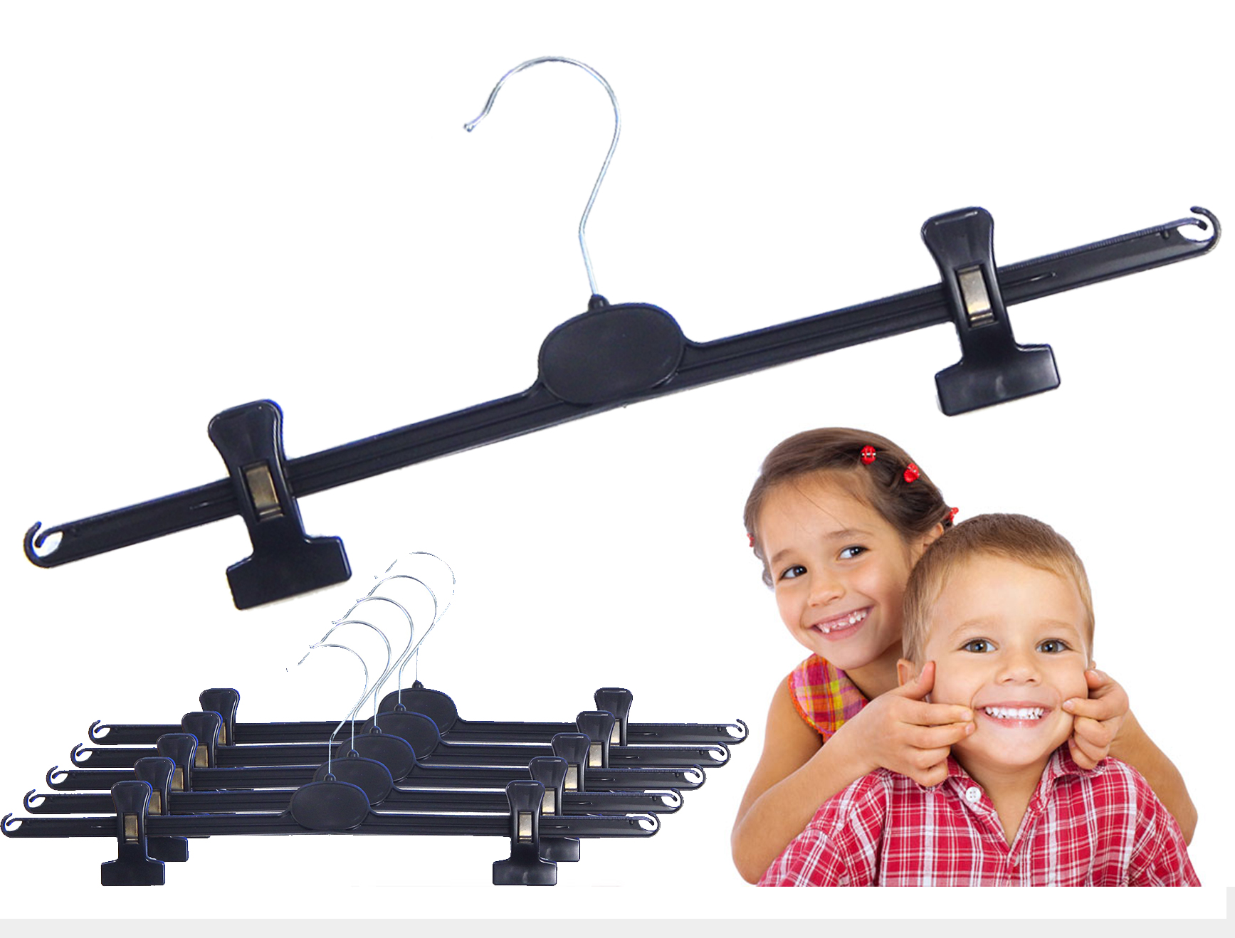 

Wieszaki Klamrowe Dziecięce Czarne 10 szt.