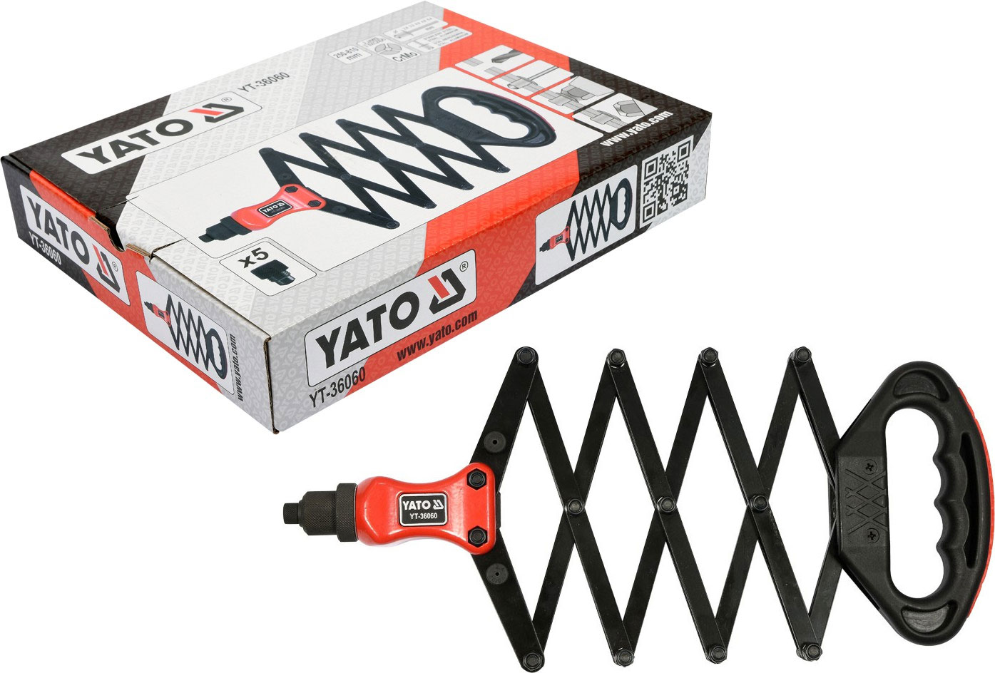 

Nitownica harmonijkowa 2,4-6,4mm 5 końcówek Yato