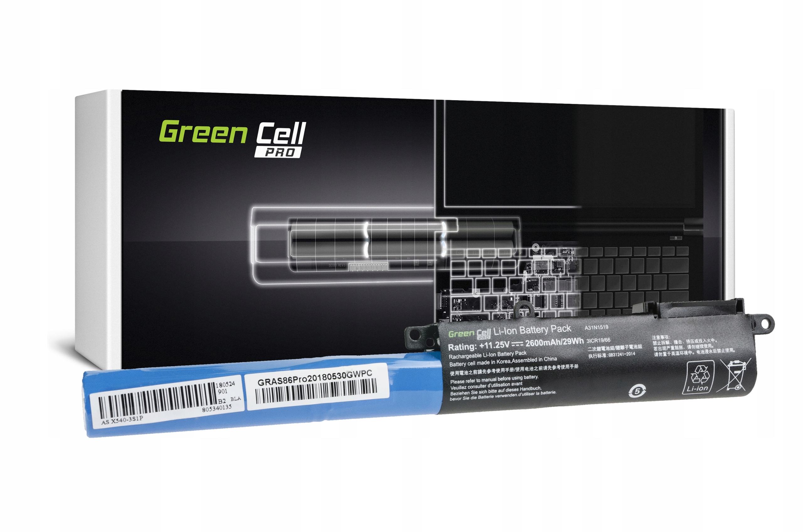 

Bateria A31N1519 do Asus R540L R540S X540 X540L