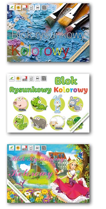 

Blok rysunkowy kolorowy A4 20 str barwiony w masie