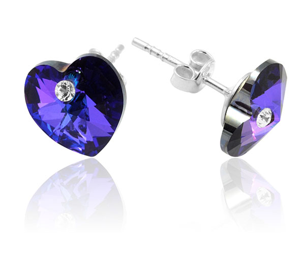 

Kolczyki Srebrne Serduszka Z Kr. Swarovski Kolory