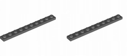 

Lego Płytka 1x10 ciemny szary 4257526 4477 -2szt