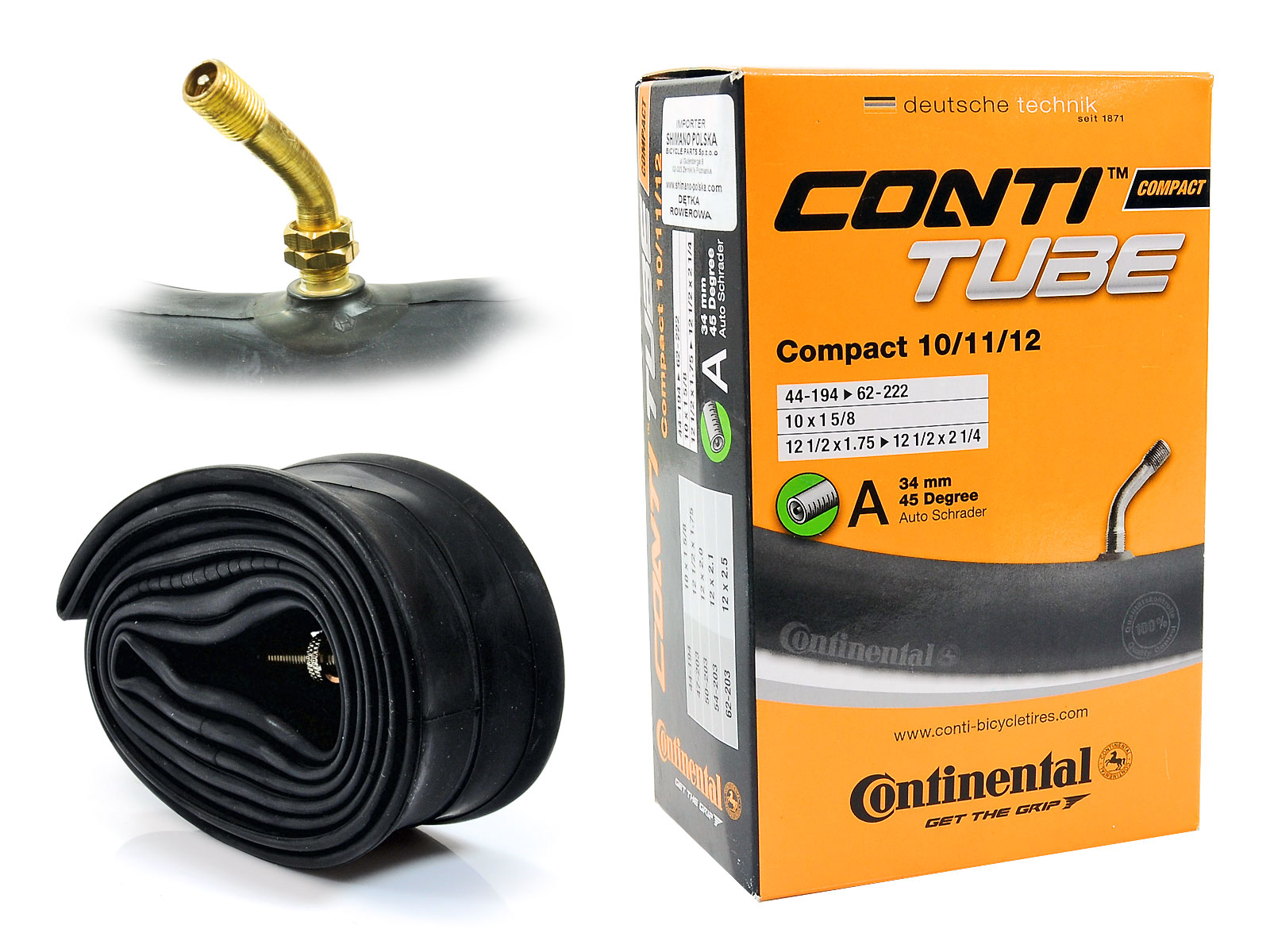 

Dętka Continental 10''-12''x1,75''-2,5'' auto gięt
