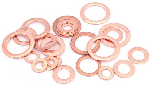 ZESTAW PODKŁADEK MIEDZIANYCH PODKŁADKI 110 ELEMENTÓW MIEDŹ PODKŁADKA M6-M16 Marka Kotarbau