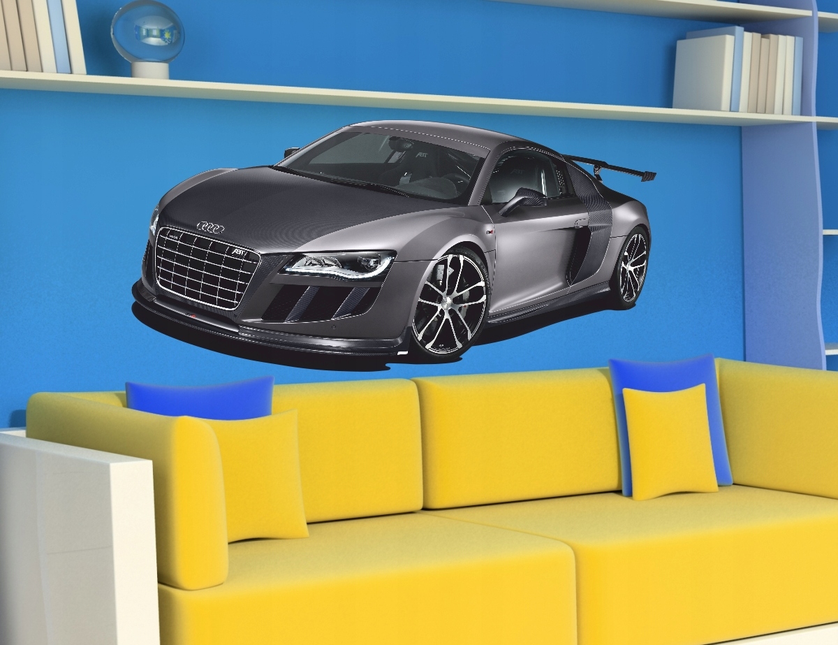 NAKLEJKI na ścianę Audi R8 samochody 70x33 cm Marka inna