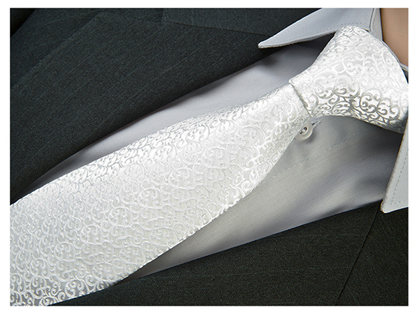 

Mikrofibra Krawat Ślub Paisley Ivory Biały g161