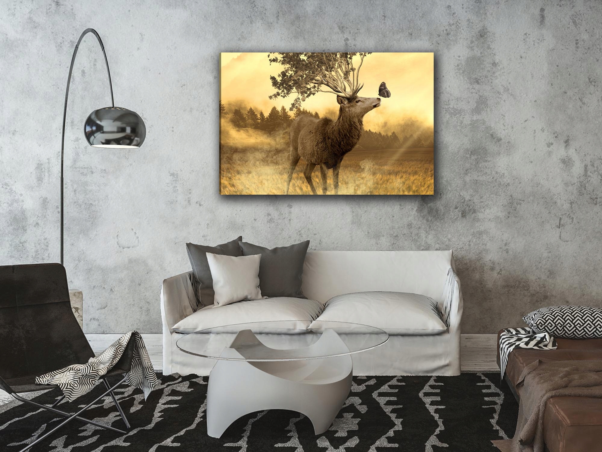 Obraz JELEŃ LAS Duży do sypialni na płótnie Kod producenta OBRAZ NA PŁÓTNIE DO SALONU  14935