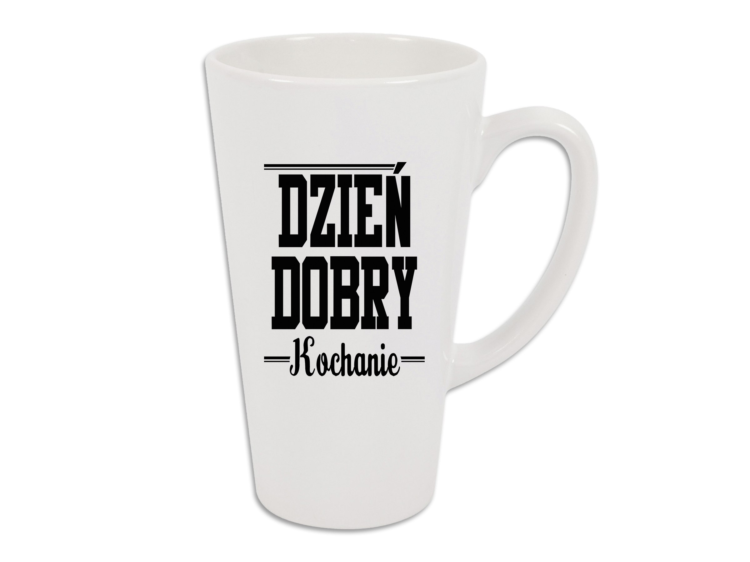 

Kubek Latte Z Nadrukiem Napisy Dzień Dobry Wzory