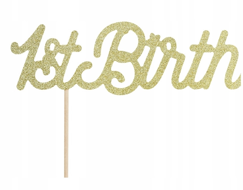 TOPPER NA ROCZEK URODZINY NAPIS TOPER ZŁOTY Rodzaj ozdoby waflowe