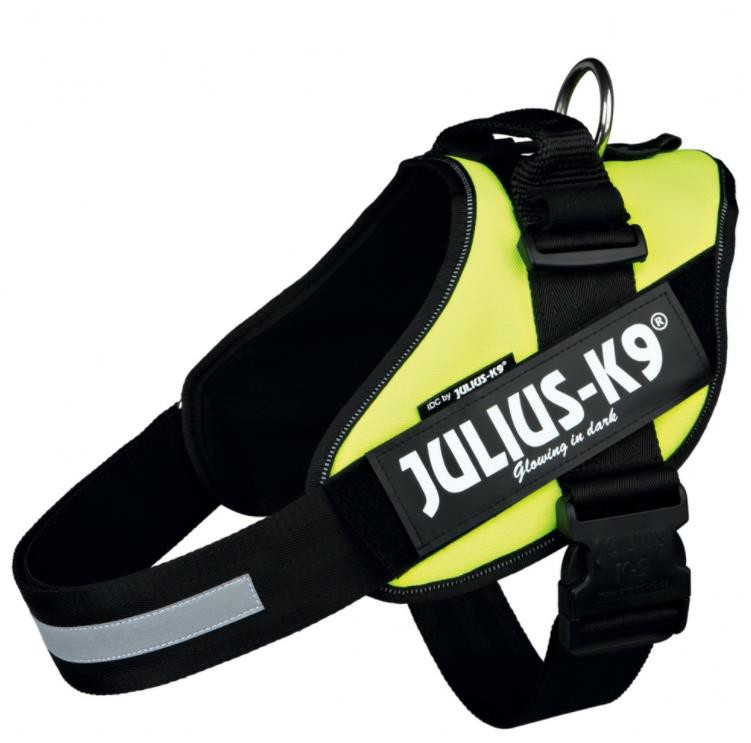 Levně Postroj Julius-K9, vel. 1/L 63-85 cm, neonově žlutý