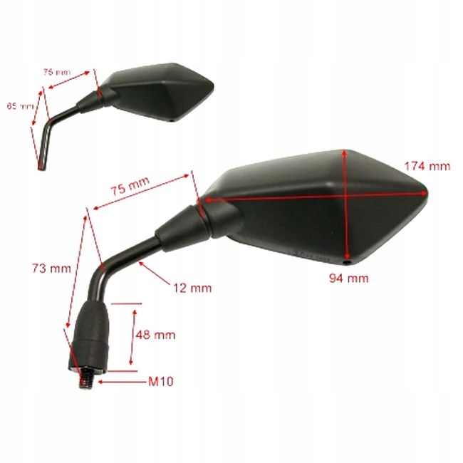 Pravé Zrcátko Kawasaki Z Roku 1000 07-09 Nové