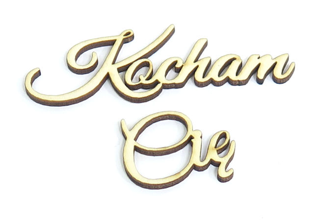 

Napis Dekor Decoupage Ze Sklejki Kocham Cię KZ36