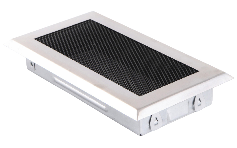 Ventilační krbová mřížka 10x20 cm Chrom Brus