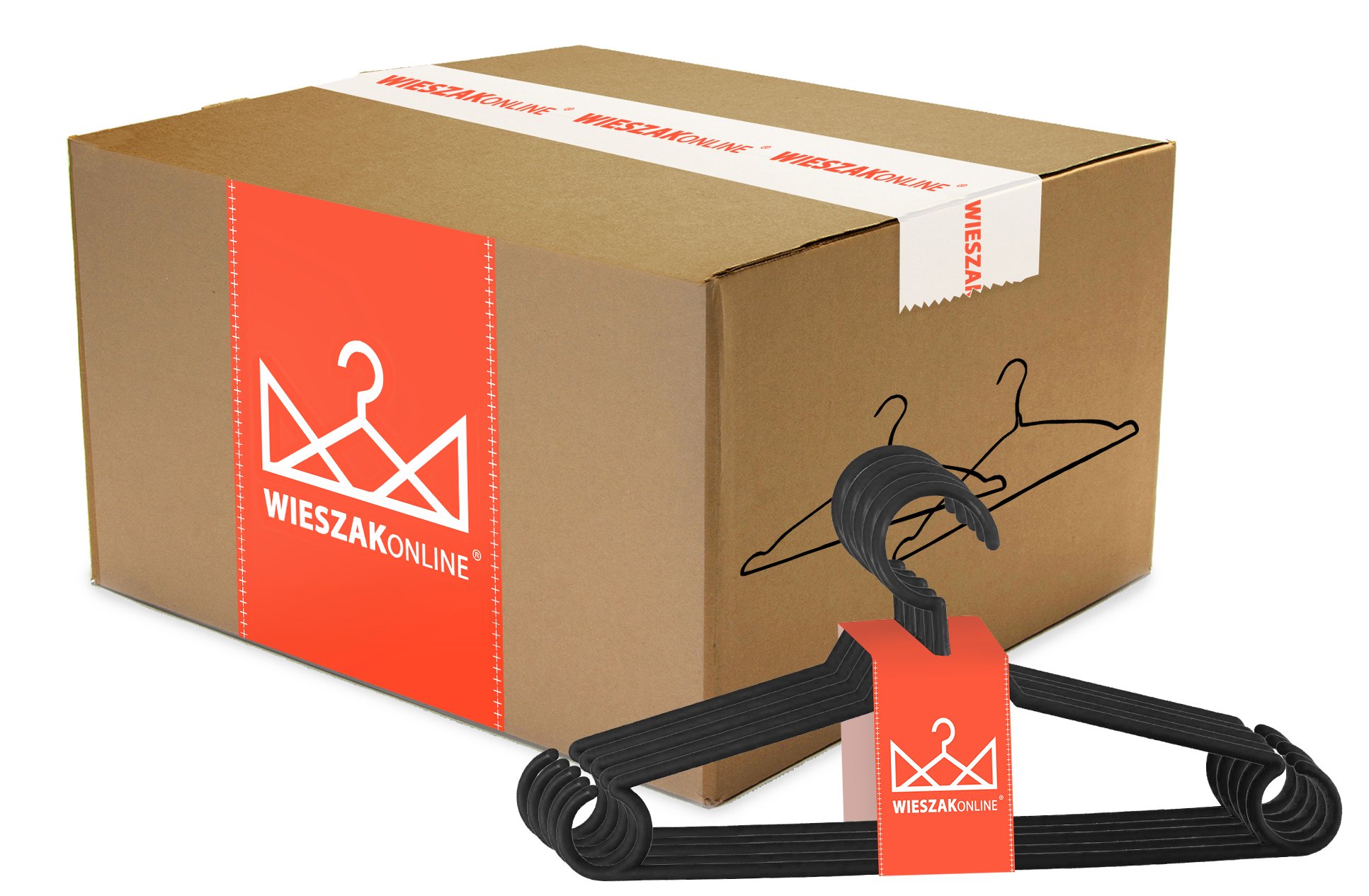 WIESZAKI ODZIEŻOWE DZIECIĘCE MAŁE CZARNE 25 szt. Bohater inny