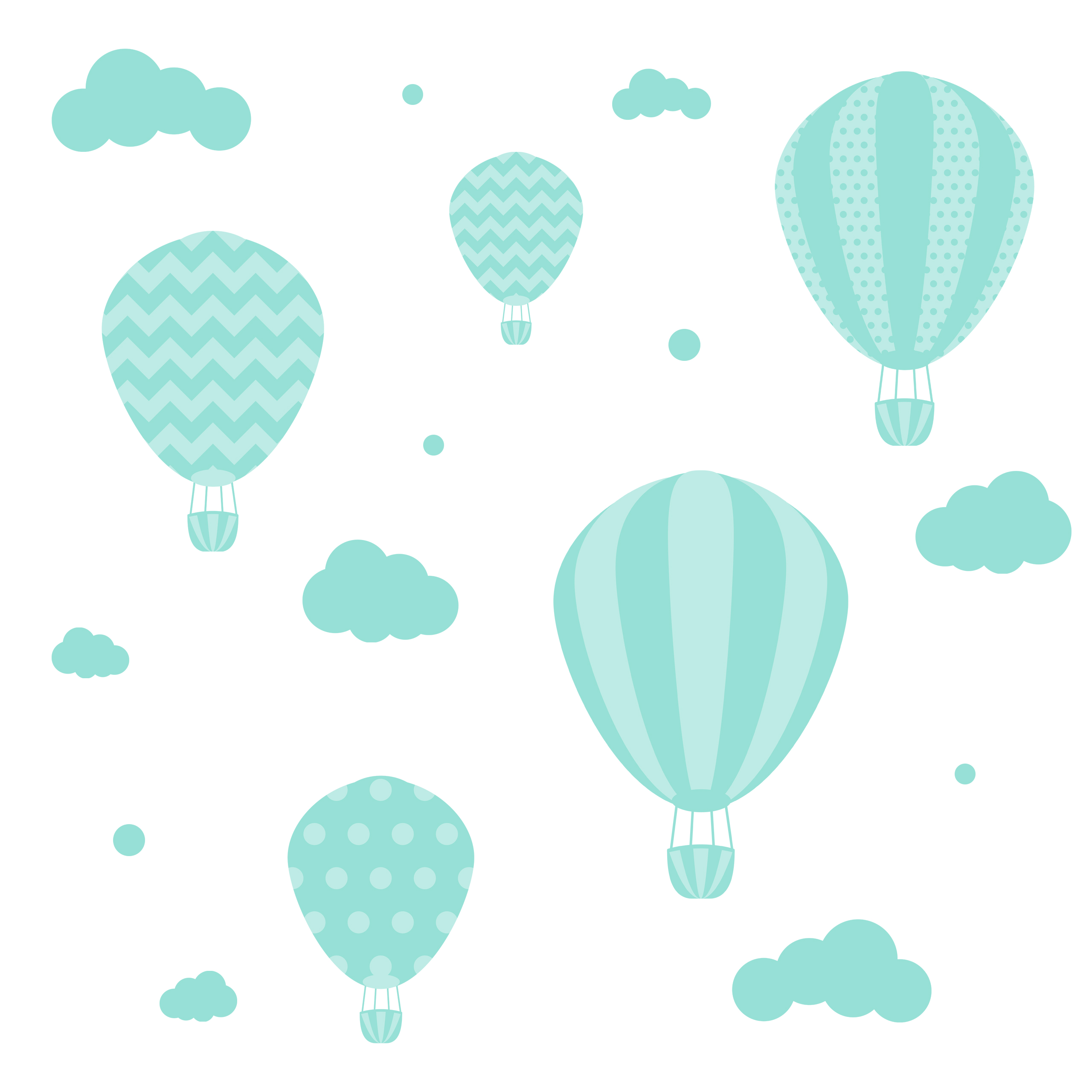 Воздушные ШАРЫ ОБЛАКА ГОРОШЕК Наклейки На Стену Дети
