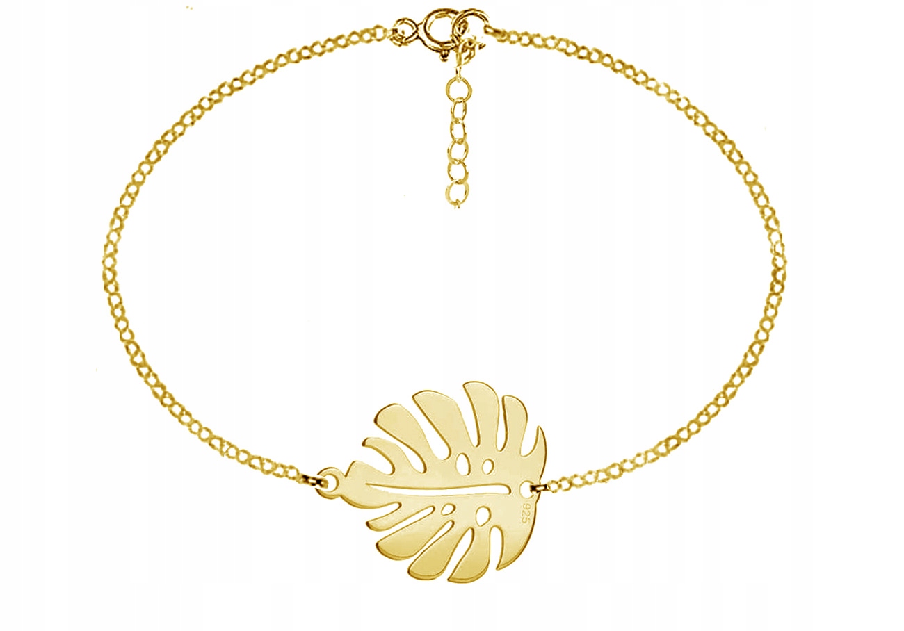 

Bransoletka Monstera Liść Monstery Pozłacana 925