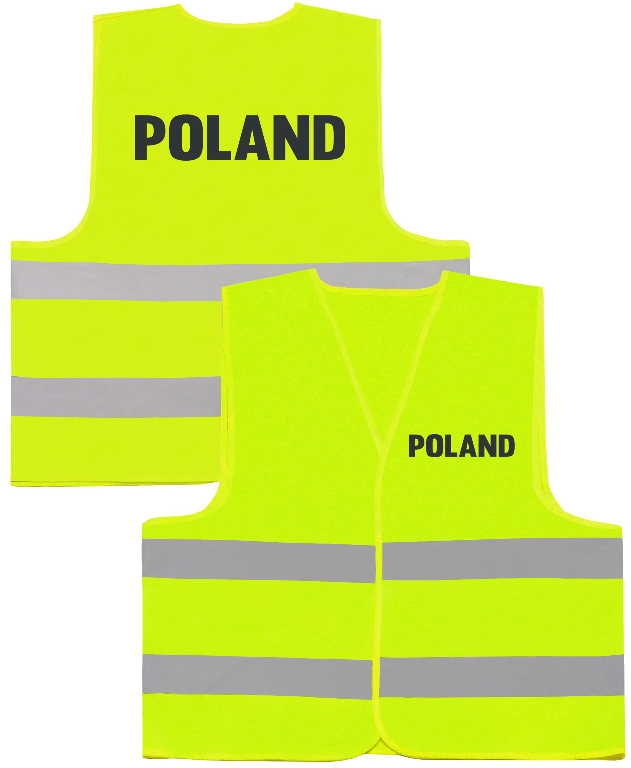 

Motocyklowa Kamizelka Drogowa Żółta Napis Poland