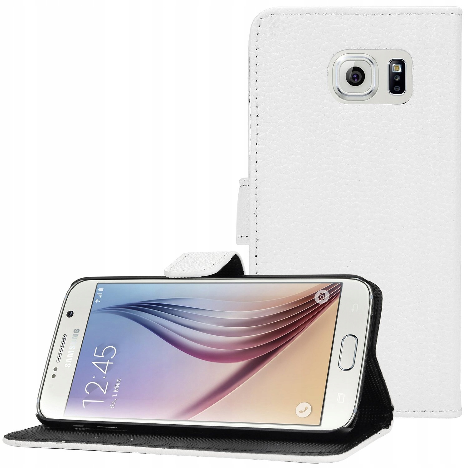 ETUI BOOK CASE portfel SAMSUNG GALAXY S6 WHITE Sklep Opinie Cena w Allegro.pl