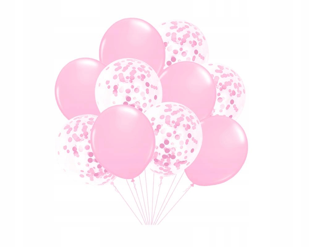 

Balony Różowy Konfetti Róż 10 Szt 30 CM Urodziny