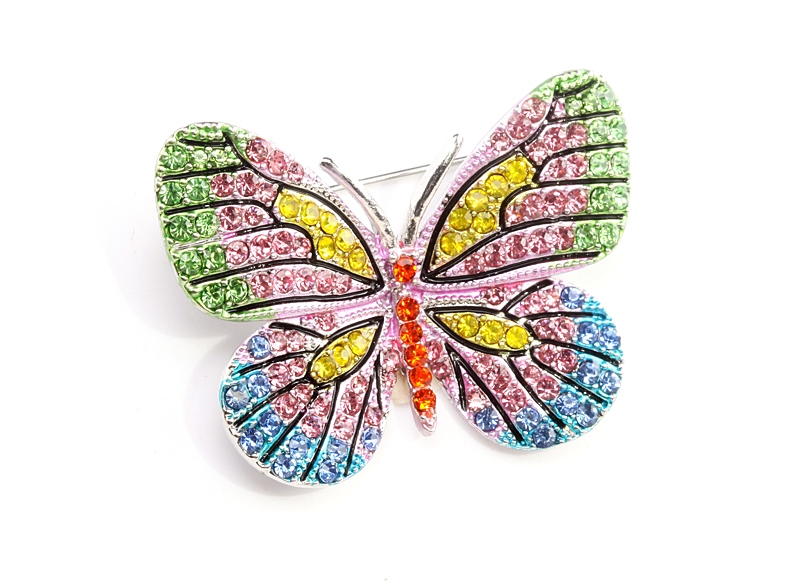 

BG3948-1 Piękna Broszka Cyrkonie Motyl 47mm