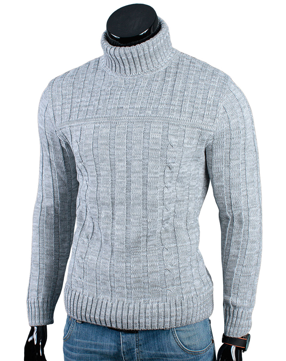 Gruby GOLF Sweter MA22 Szary__M_PRODUKT_PL Rozmiar M