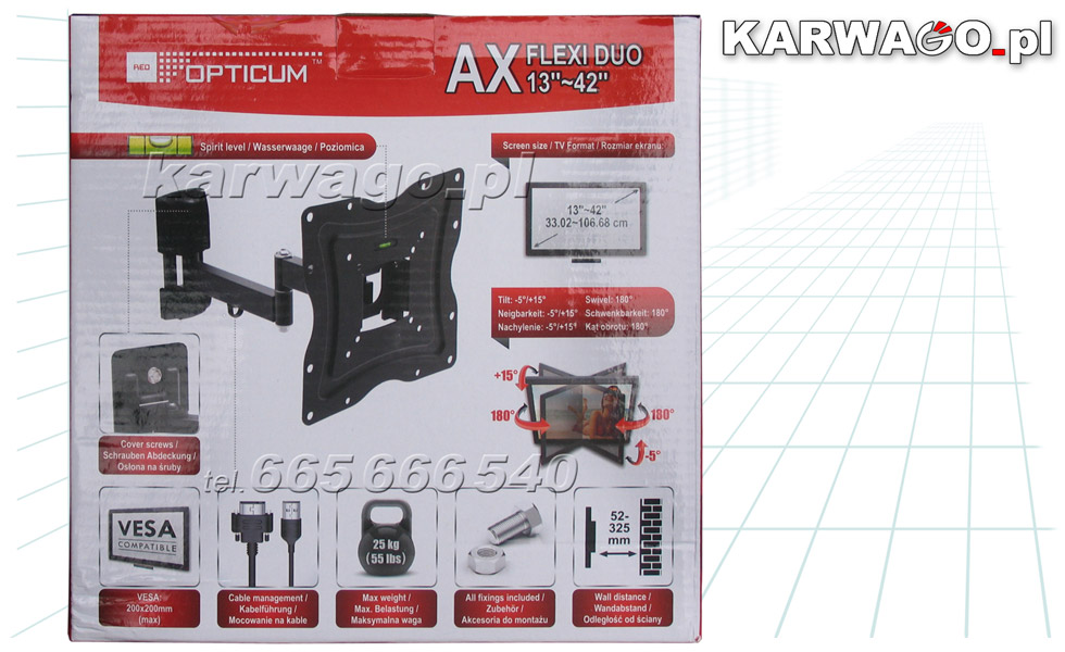 Uchwyt telewizora Opticum AX FLEXI DUO 13-42 ... Model AX FLEXI DUO 13-42