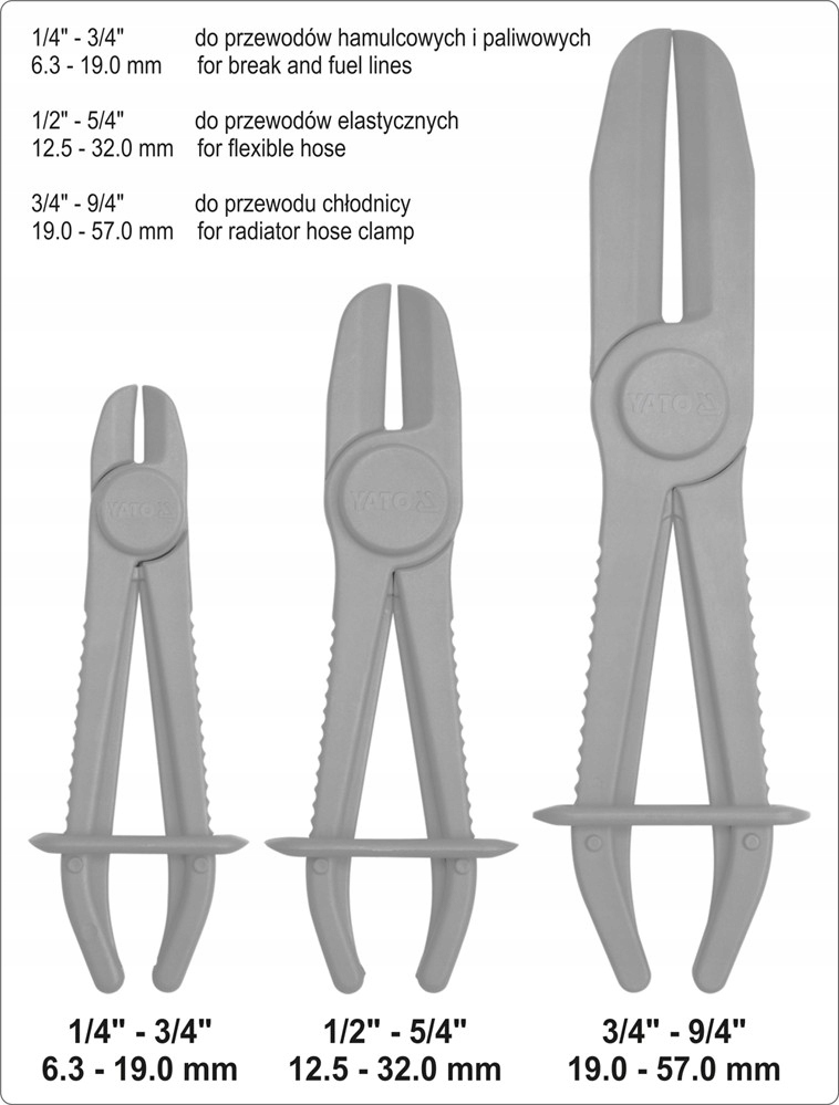 YATO SZCZYPCE ZACISKI DO PRZEWODÓW WĘŻY Z CIECZĄ Rodzaj szczypce zaciskowe