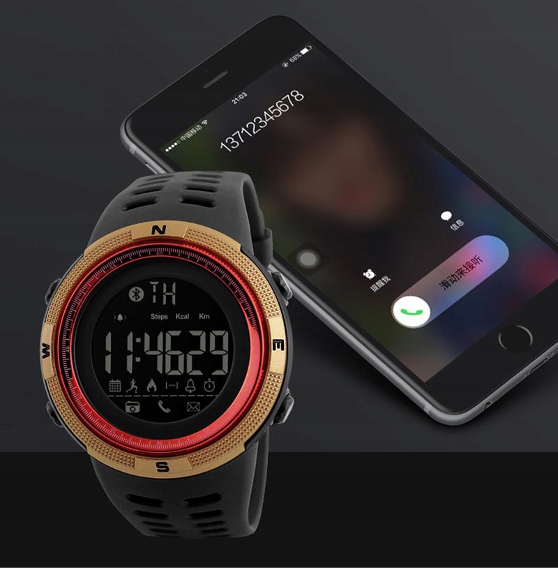 SKMEI ZEGAREK SPORTOWY SMARTWATCH NOWY PROCESOR IC Transmisja danych brak