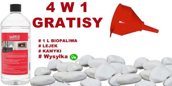 Biokominek JULIET 1100x650 z szybą GRATISY ! Kolor czarny srebrny