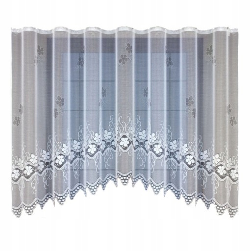 

Biała firanka krótka gotowa taśma żakard 180x400cm