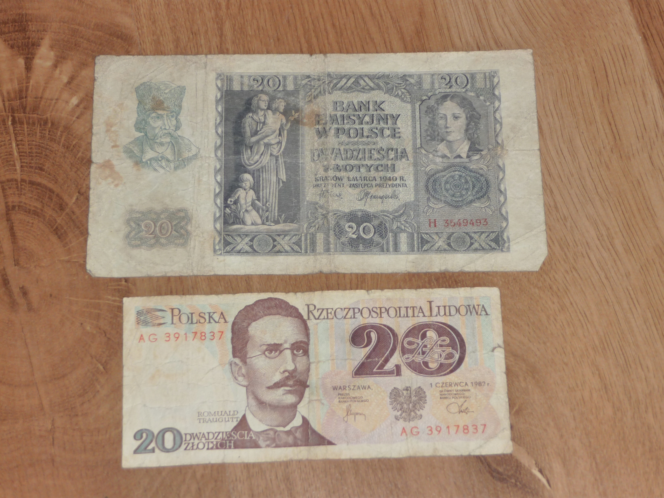Stare Banknoty Polska 20 Zł 1940 20 Zl 1982 7489633239 Oficjalne Archiwum Allegro 8006