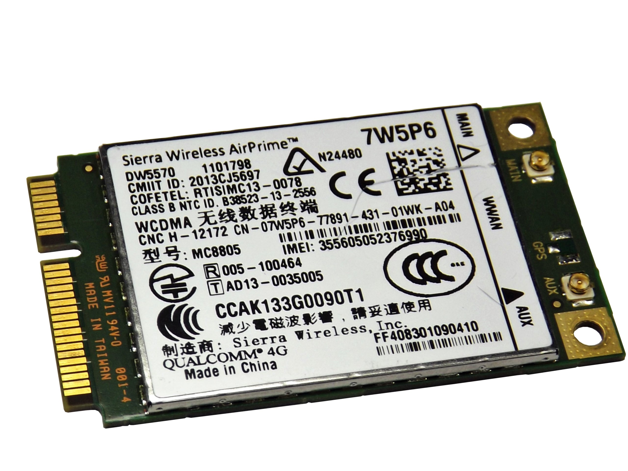 DELL Mini PCIE MODEM 4G DW5570 7W5P6 GPS 42Mbps 6741685853