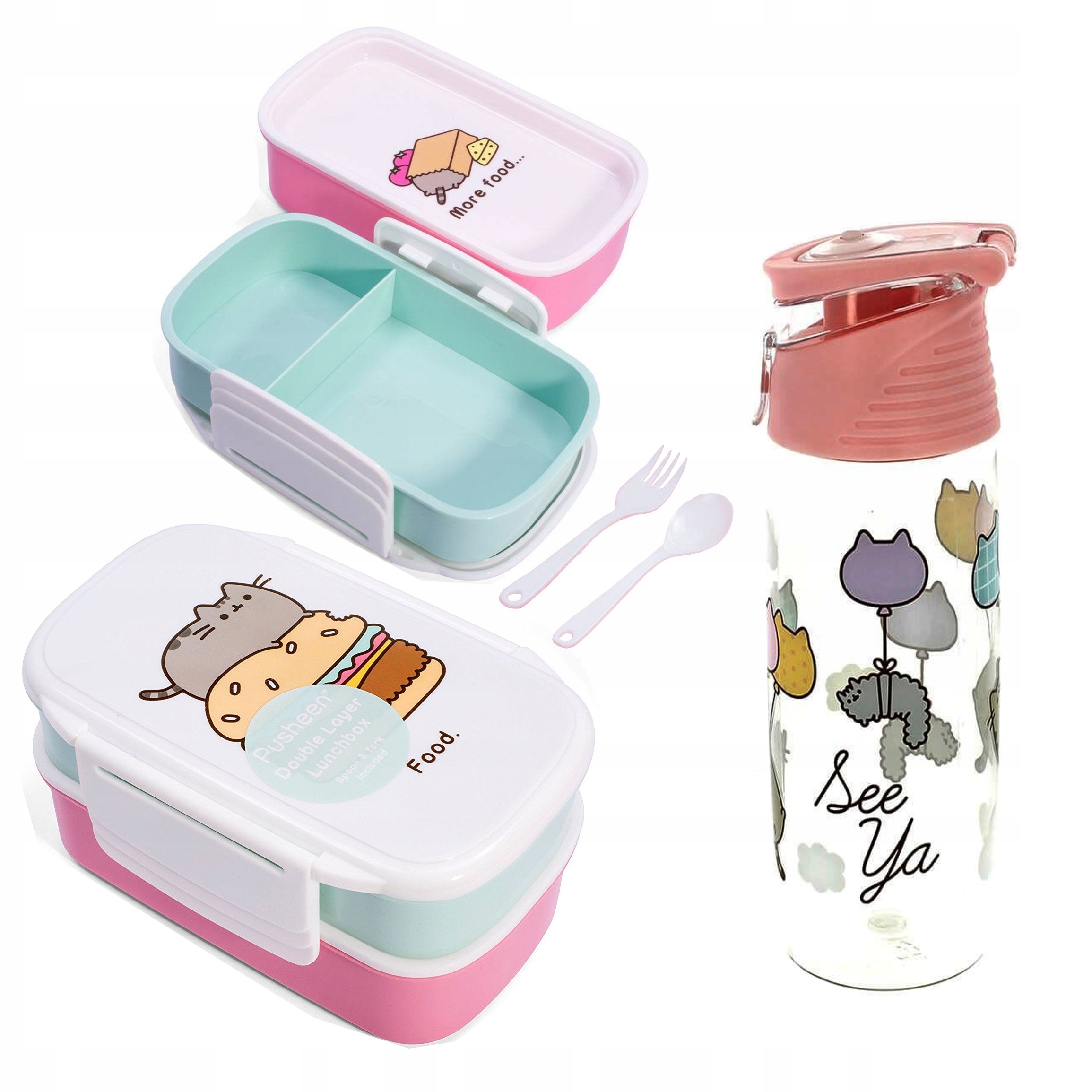 śniadaniówki Dla Dzieci Do Szkoły PUSHEEN śniadaniówka, lunchbox i bidon ZESTAW NEW - 7464146637