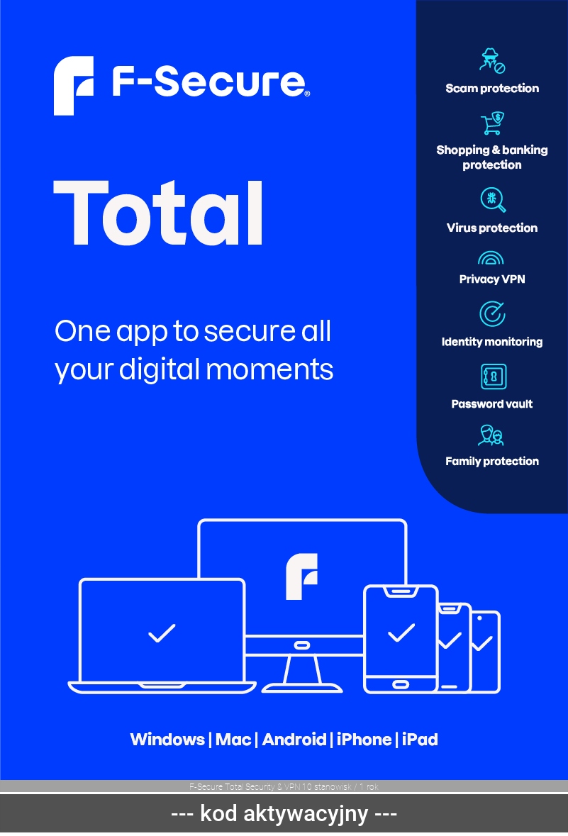 F-Secure Total Security & Vpn 10 stanowisk 1 rok 2025