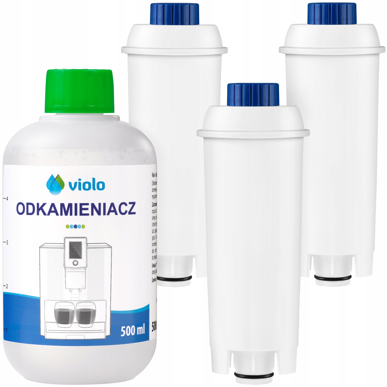 3 Filtr Ekspresu Delonghi, Odkamieniacz 500 ml