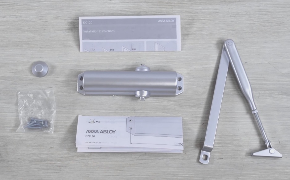 ASSA ABLOY DC120 SAMOZAMYKACZ Z BLOKADĄ DO DRZWI BRĄZOWY Typ drzwi jednoskrzydłowe