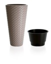 фото mini №6, Flowerpots matuba with cartridge effect wicker 3 pcs.