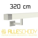 фото mini №1, Handrail wall-mounted wooden 40x40 320cm white inox