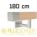 фото mini №1, Handrail wall-mounted wooden 40x40 400cm beech color
