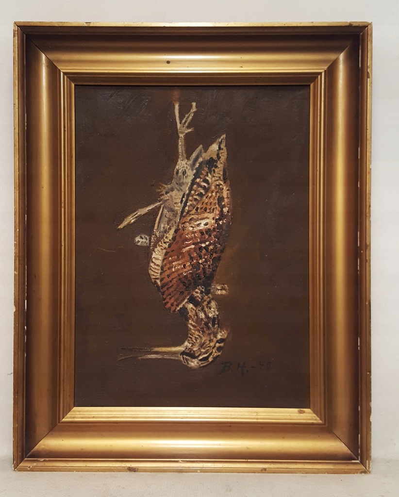 ZDOBYCZ MYŚLIWSKA - 1942, sygnowany obraz olejny
