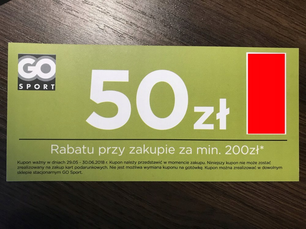 KUPON ZNIŻKA BON KOD DO SKLEPU GO SPORT RABAT 50zł